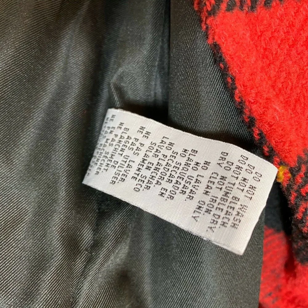 Thread & Supply Tartan Moto style zip jacket women’s Red black‎ size Small